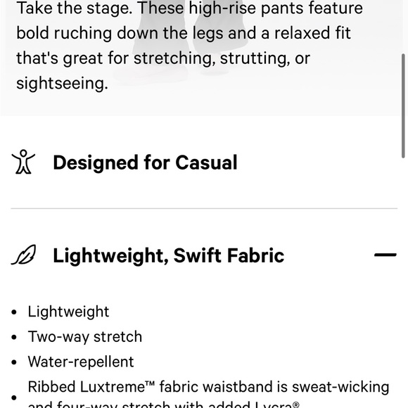 Lululemon Ruched High Rise Wide Leg Pant - EUC - Picture 9 of 10